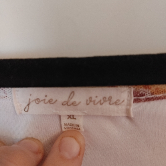 Joie de Vie peasant top Sz XL Orange & gold Paisley ruffled sleeves Boho Flowy - Picture 4 of 5